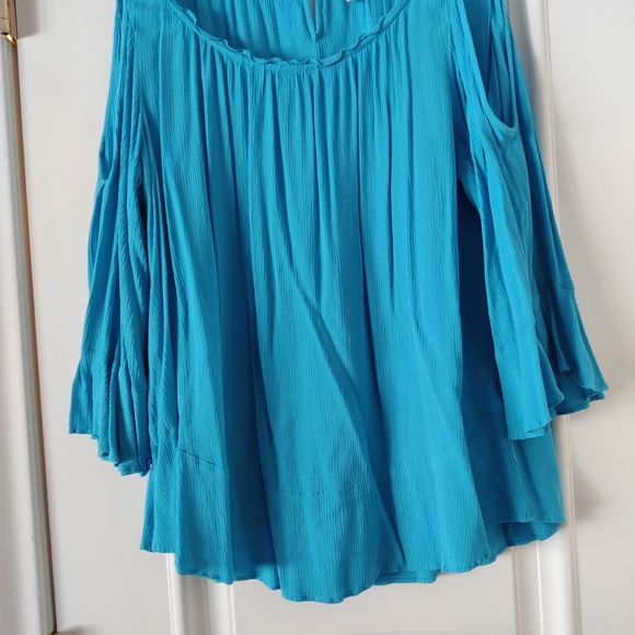 Chico's Royal Blue Women's Cold Shoulder Top - Picture 4 of 6
